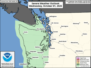 SPC Thunderstorm Map Sept. 30
