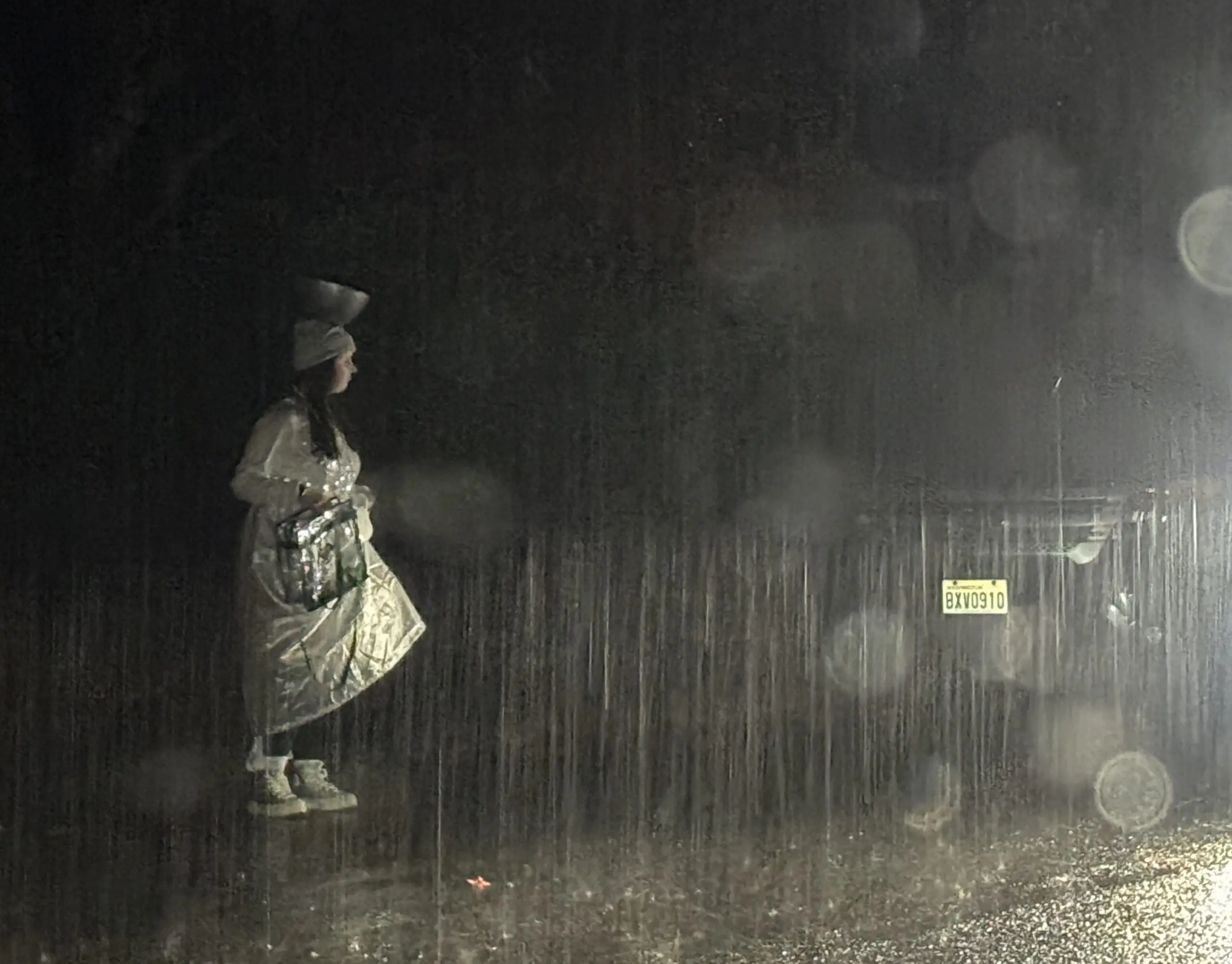 Rainy Halloween night in 2024.