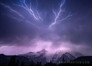 Lightning over Mt. Rainier