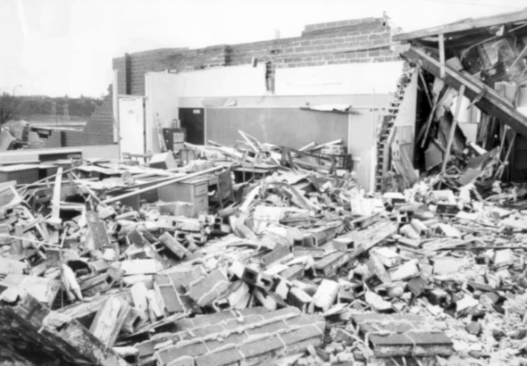 Damage from Vancouver 1972 tornado