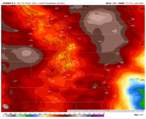 Total Predicted Rain Through Dec. 31