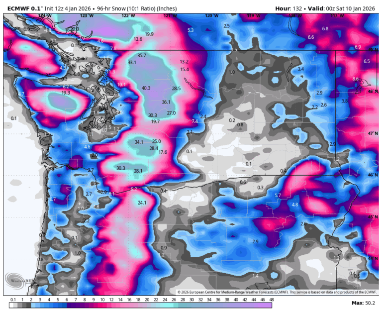 4 day snowfall forecast