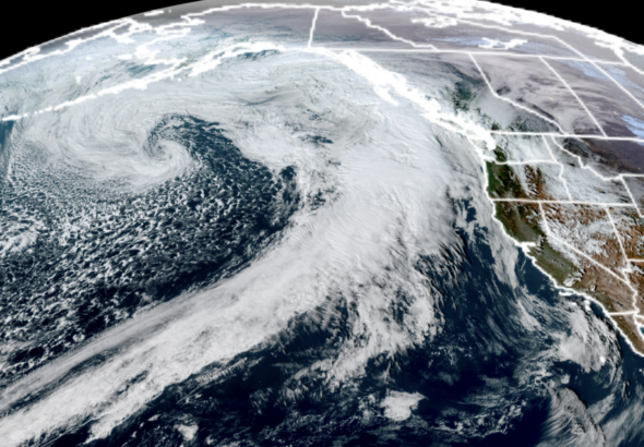 GOES-18 Satellite map from Feb. 6, 2026. (NOAA/RAAM-B/CIRA)
