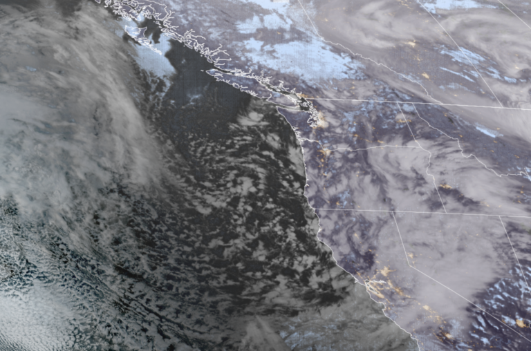 GOES 18 Satellite Image for morning of Feb. 17. (NOAA/ CIRA/ RAAM-B)