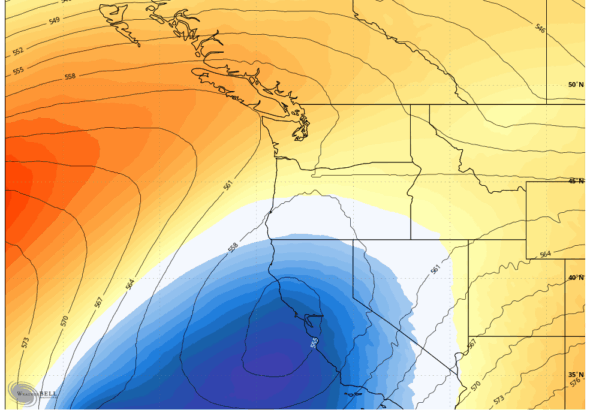 500 mb heights map