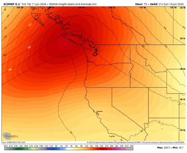 ECMWF 850 mb temp anomaly