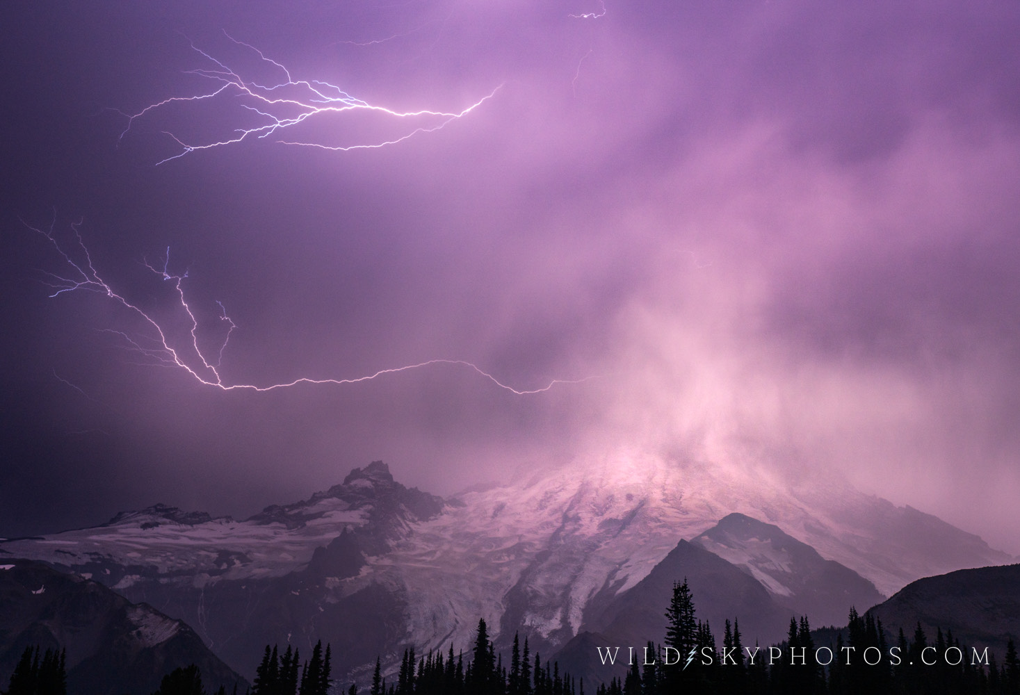 Lightning over Mt. Rainier