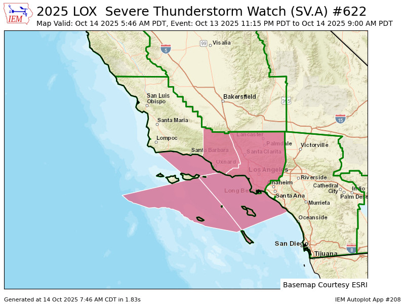 Days Since Last Severe Thunderstorm Watch