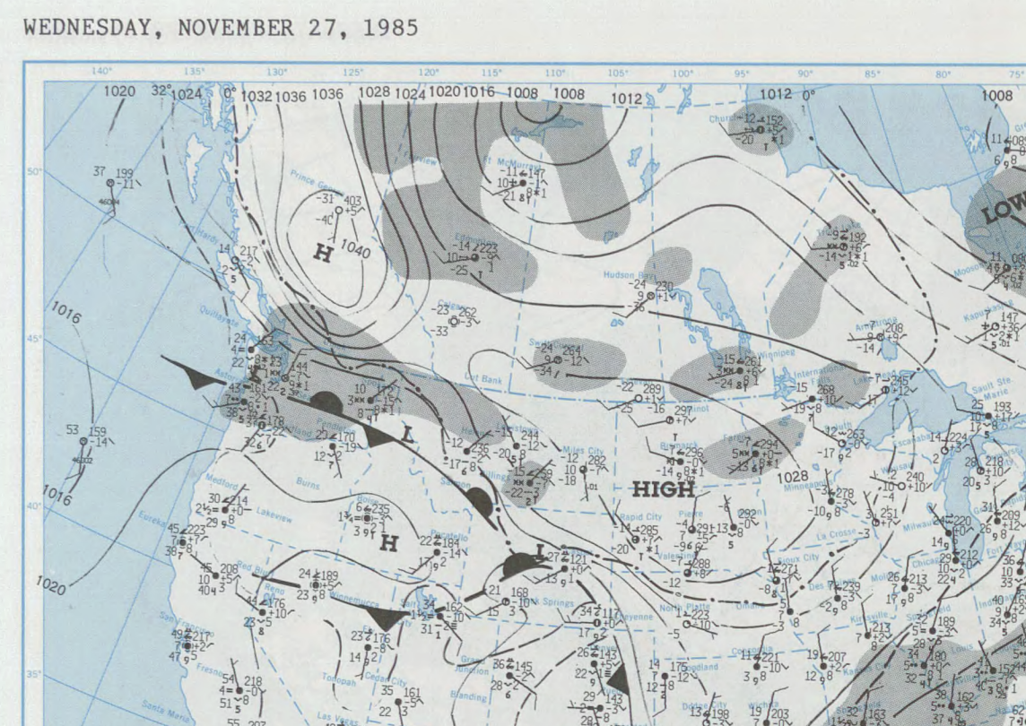 NOAA Weather Map Nov. 27, 2025