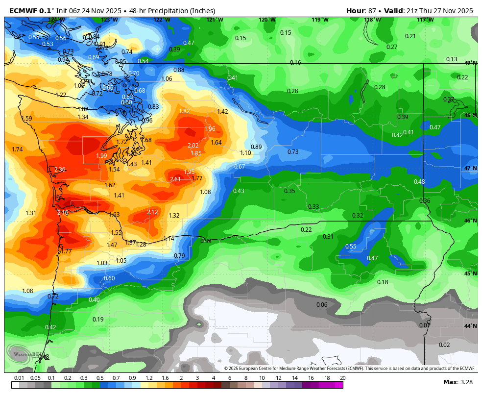 48 hour rainfall map