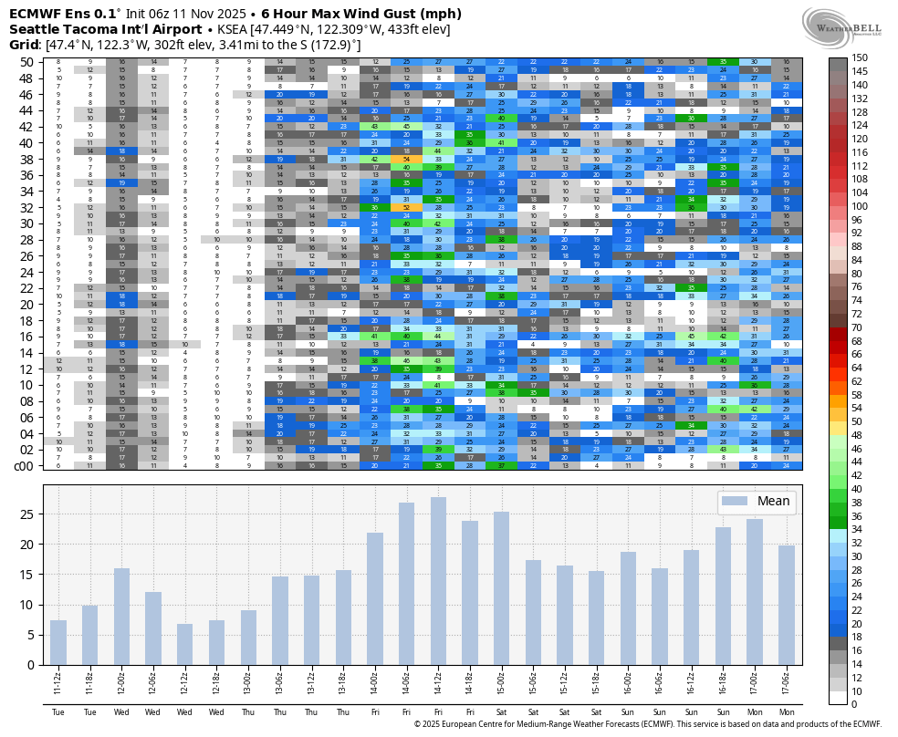 Euro Ensemble Peak Wind Gust