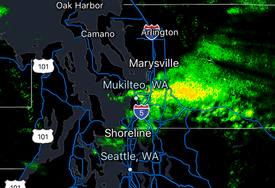 Puget Sound Convergence Zone radar from Dec. 27, 2025