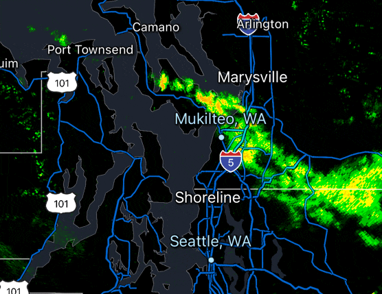 Puget Sound Convergence Zone radar from Dec. 27, 2025