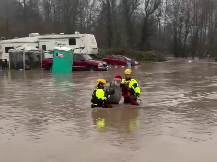 Water rescue at RV park in Orting, Wash. (Photo: Pierce County Sheriff's Dept.)