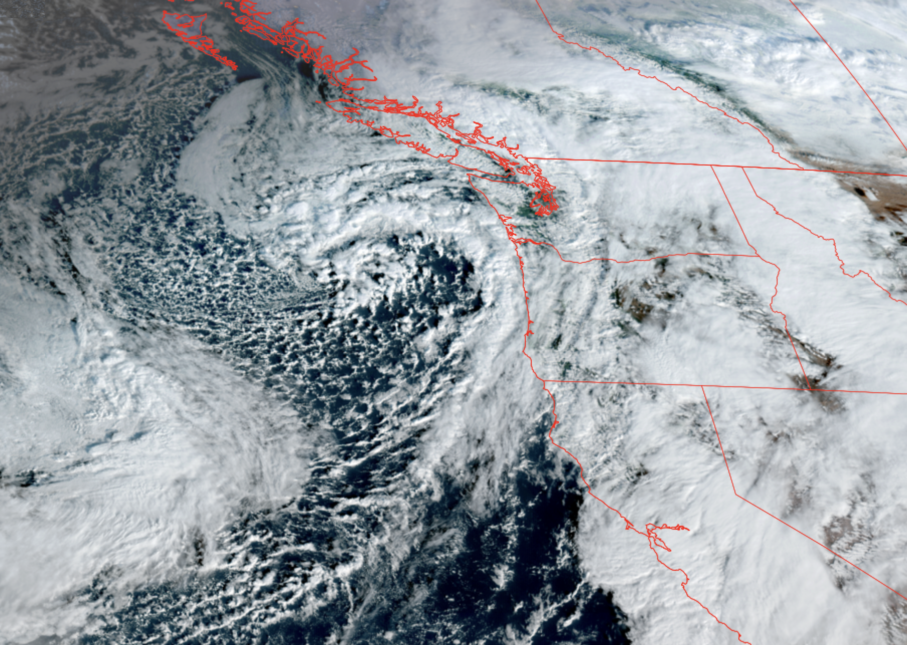 GOES 18 Satellite Image for morning of Jan. 4. (NOAA/ CIRA/ RAAM-B)