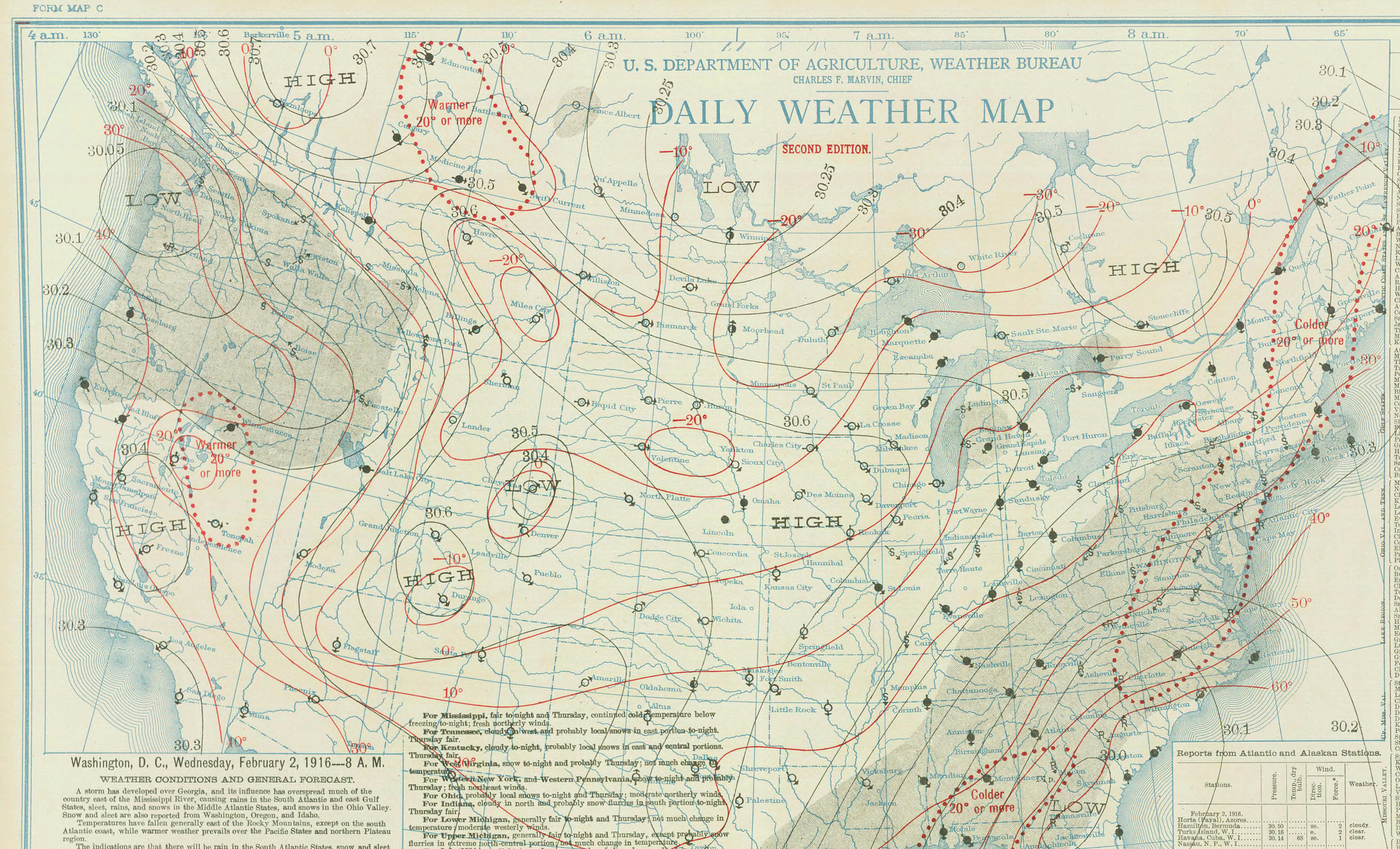 Weather Map Feb. 2, 1916