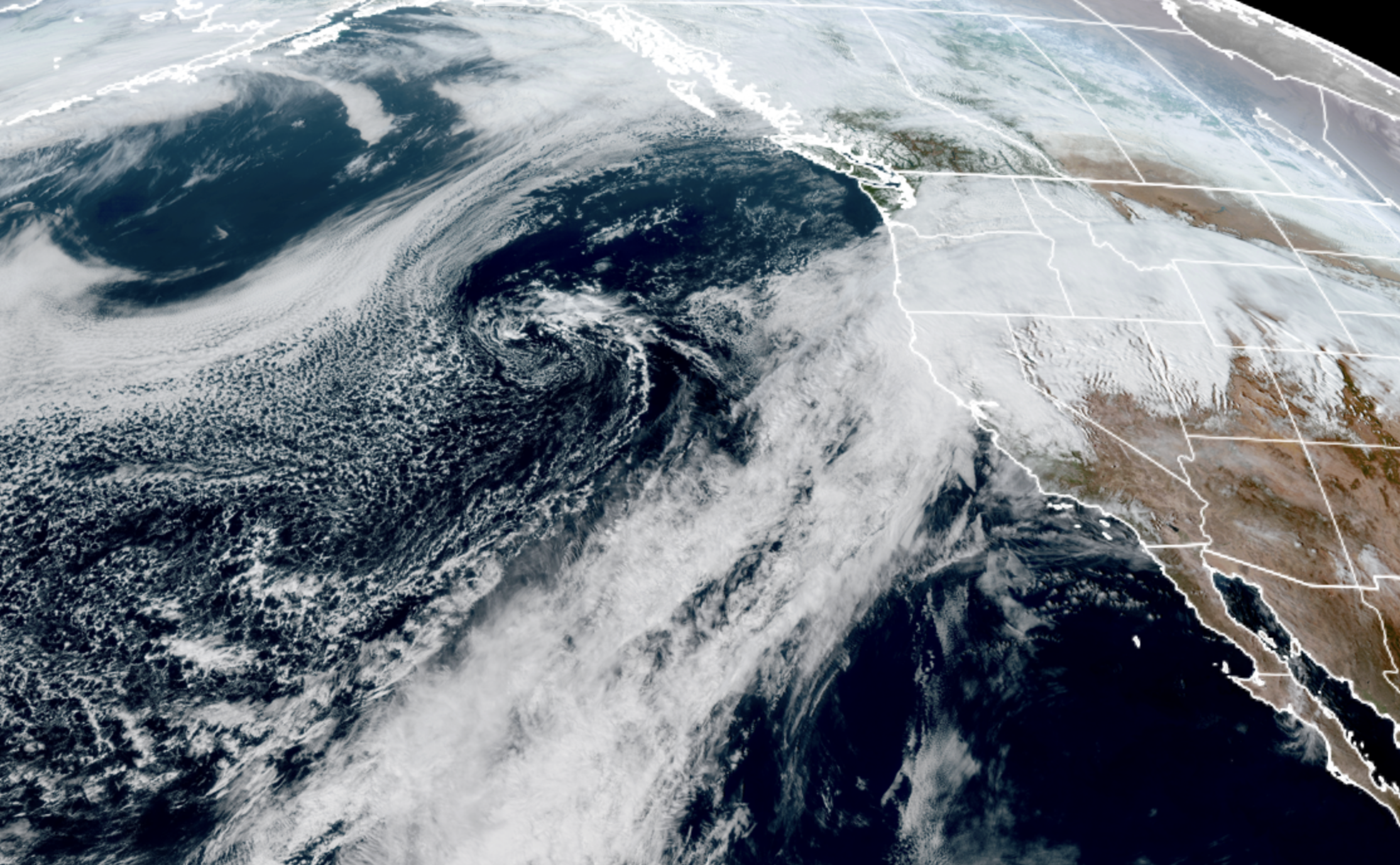 GOES 18 Satellite Image for evening of Feb. 24. (NOAA/ CIRA/ RAAM-B)