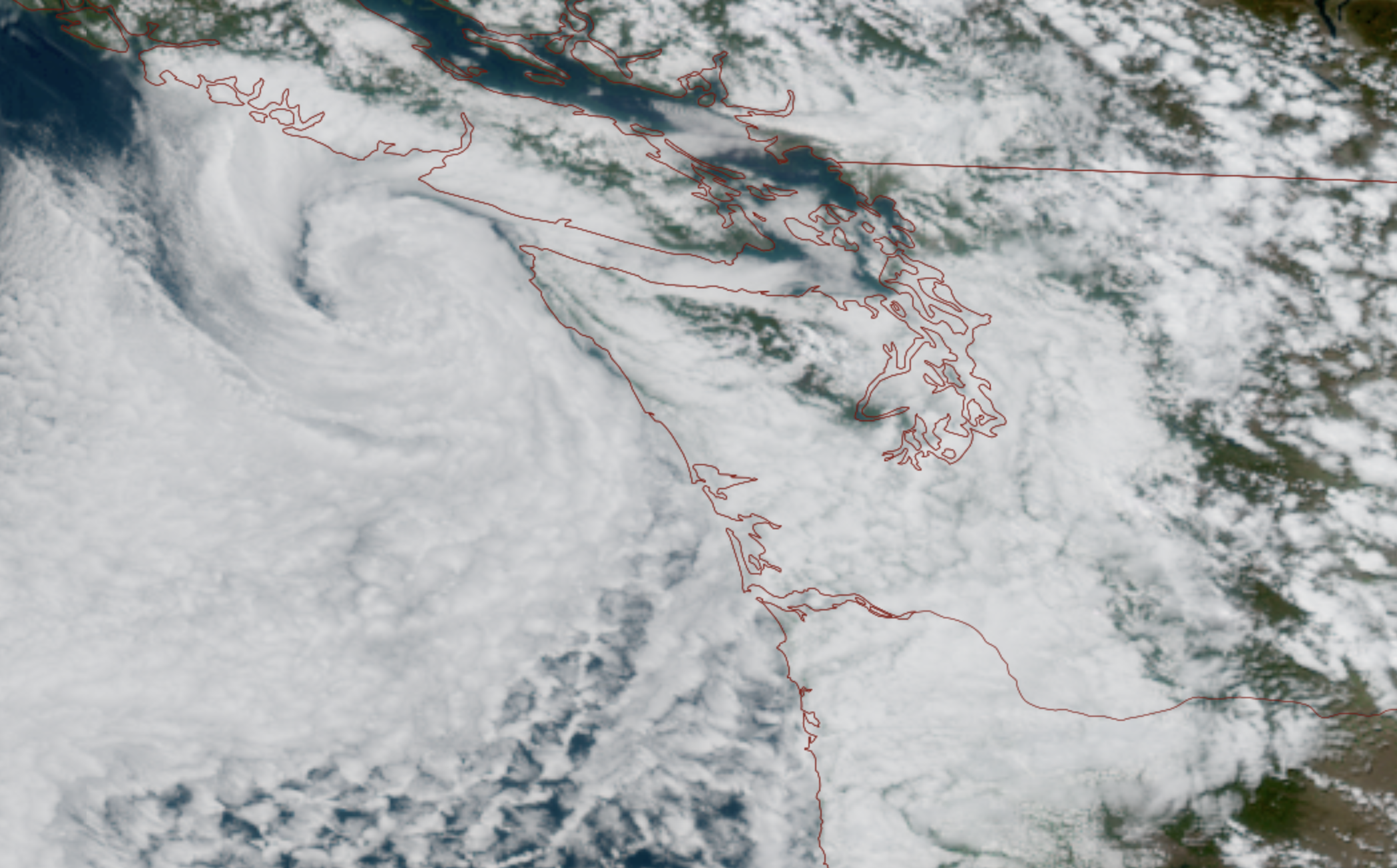 GOES satellite image for April 27, 2026. (NOAA/ RAAM-B/CIRA)